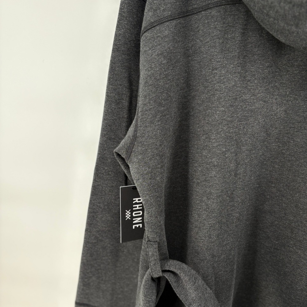 Rhone Men's Black Heather Cotton Blend Heritage Midweight Hooded Robe S/M NWT - Picture 5 of 12